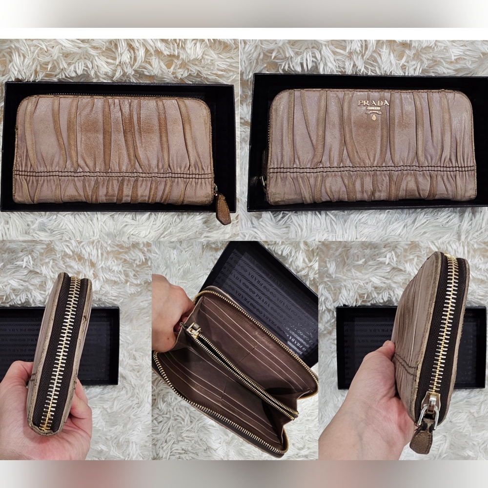 Prada Authentic Quilted Zip Wallet